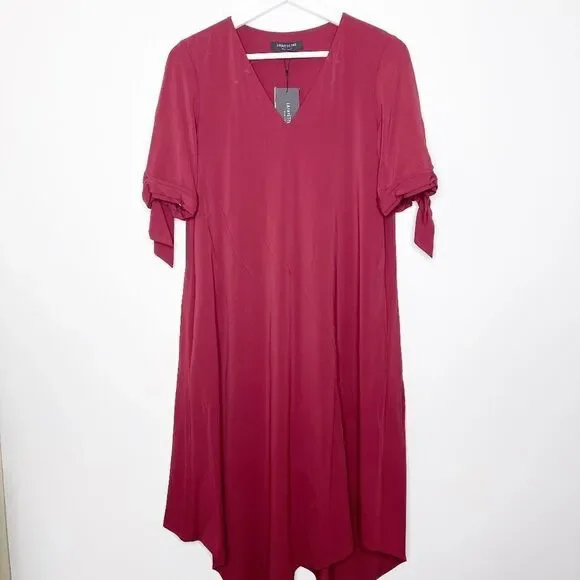 LAFAYETTE 148 Noor V-Neck Tie Sleeve Shift Dress - Picture 2 of 10